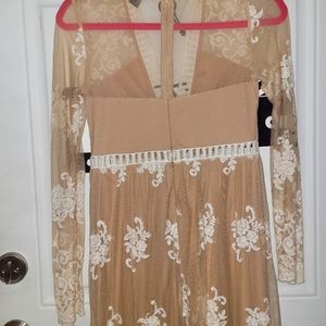 Forever 21 beige small long dress. Great for the summer or casual events!
